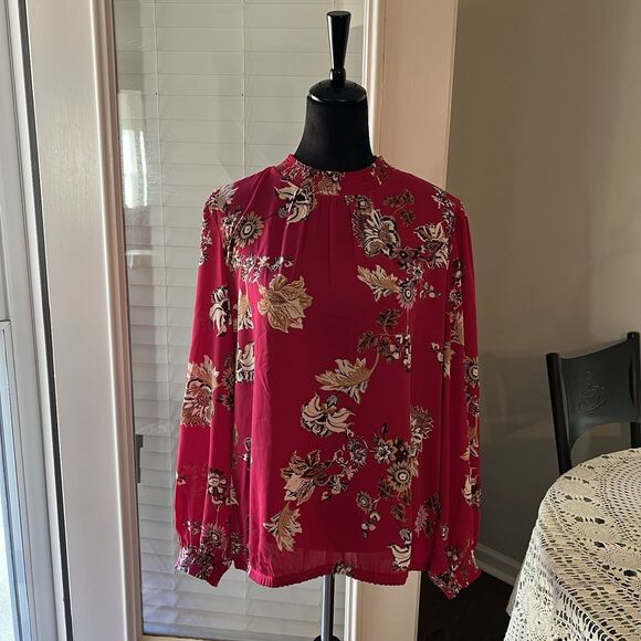 Loft Women’s Top XXL Floral Sheer - Picture 1 of 4